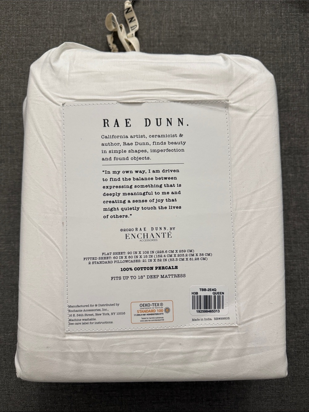 RARE Rae Dunn Queen Sheet Set - Picture 5 of 7